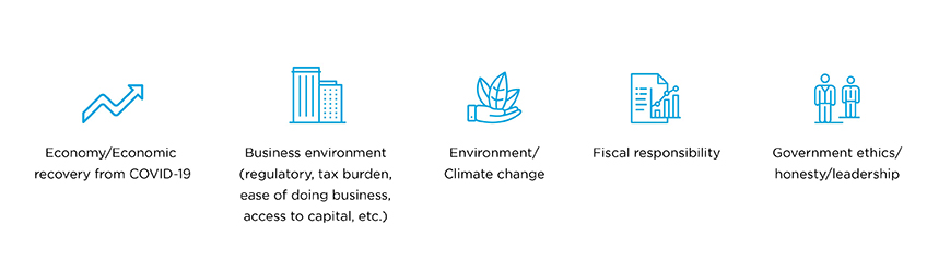 Top five issues election priorities for business